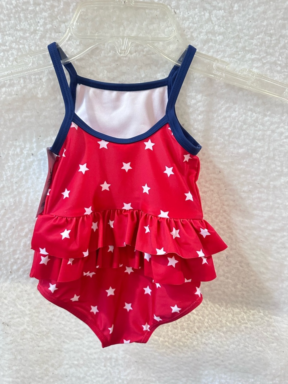 Girl’s Carter’s Red Star Ruffle One-Piece Swimsuit - Picture 2 of 9